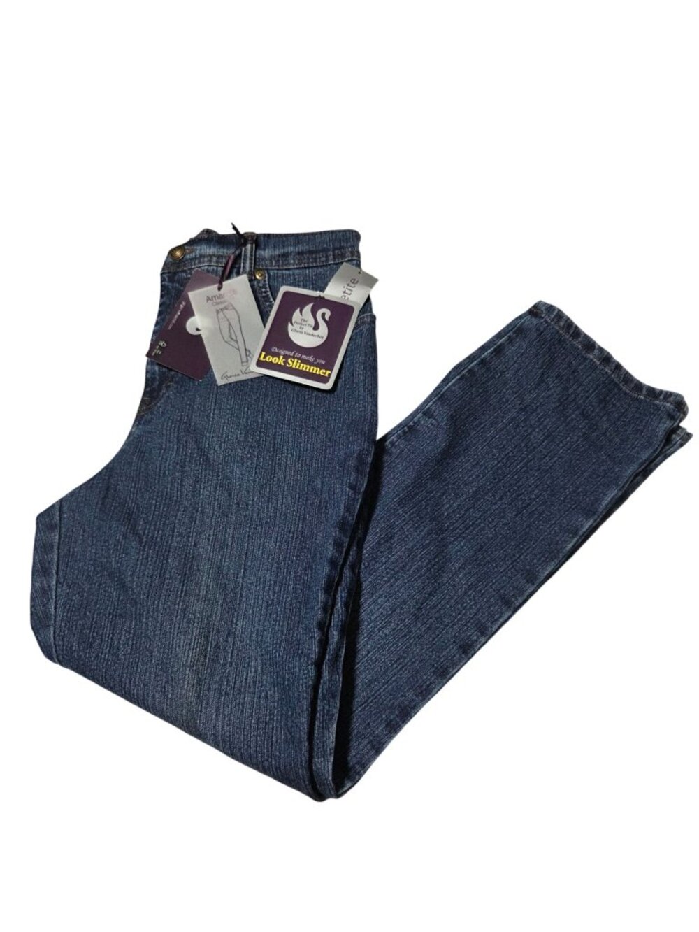 Gloria Vanderbilt Amanda Jeans Size 10P Tapered Leg High Waist Dark Wash Denim
